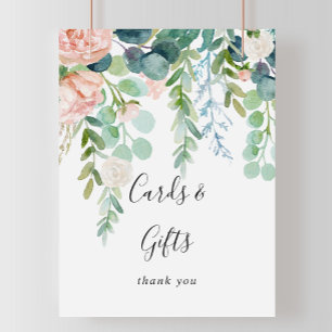 Poster Panneau pour Cartes et Cadeaux Floraux Tropicaux