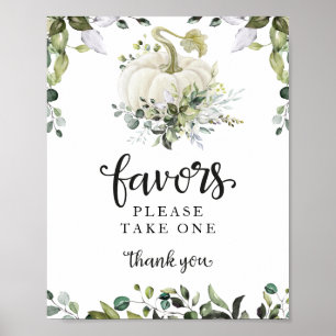 Poster Panneau pour les Faveurs de Baby Shower Greenery F