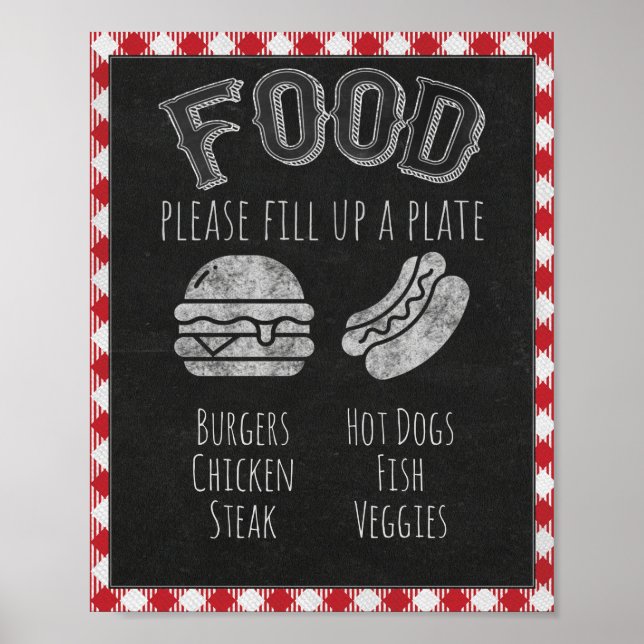 Poster Panneau pour un Bar à Nourriture de Fête BBQ, Barb (Devant)