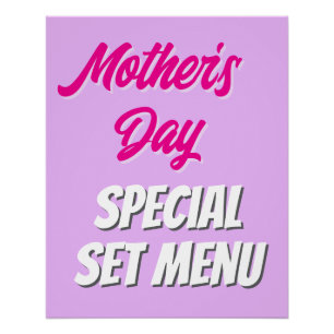 Poster Panneau Promotion du menu spécial de la fête des m
