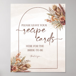 Poster Panneau Recette Boho Pampas Grass