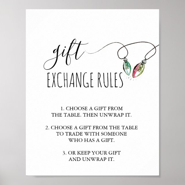 Poster Panneau Règles d'échange de cadeaux de Noël (Devant)