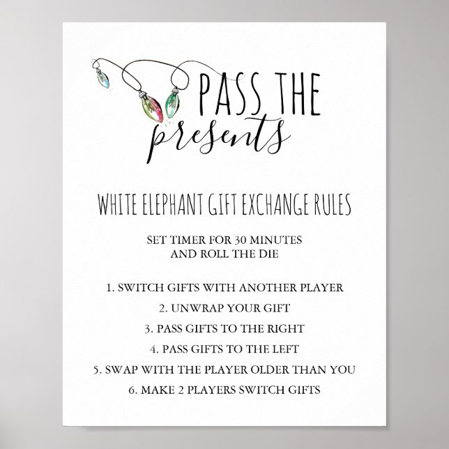 Poster Panneau Règles d'échange de cadeaux de Noël (Devant)