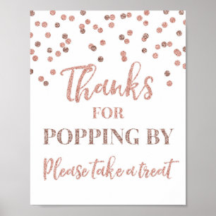 Poster Panneau Remerciements Confettis Rose Gold