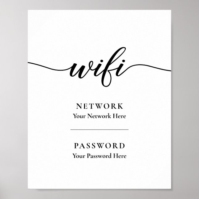 Poster Panneau réseau de mot de passe Wifi Calligraphie i (Devant)