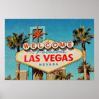 Poster Panneau Retro Peinture Fabulous Las Vegas Nevada