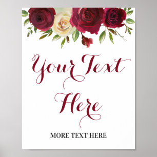 Poster Panneau rouge Marsala Bourgogne personnalisable