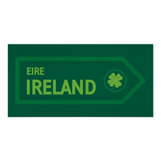 Poster Panneau routier d'Irlande (Devant)