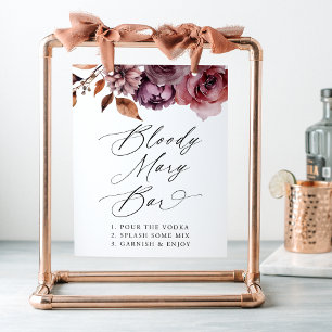 Poster Panneau Rustique Automne Floral Mariage Bloody Mar