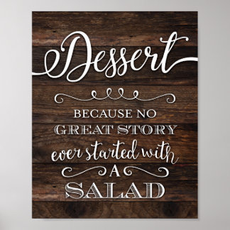 Poster Panneau Rustique Chic DESSERT Party