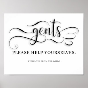 Poster Panneau Salle de bain Mariage Gents