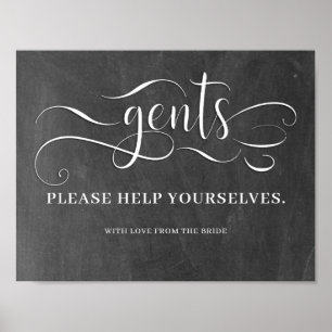 Poster Panneau Salle de bain Mariage Gents