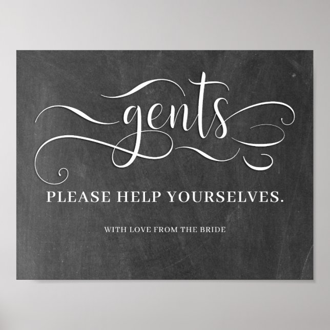 Poster Panneau Salle de bain Mariage Gents (Devant)