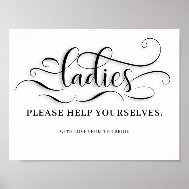 Poster Panneau Salle de bain Mariage pour dames (Devant)