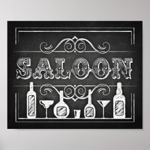 Poster Panneau Style Chalk / Signe SALOON