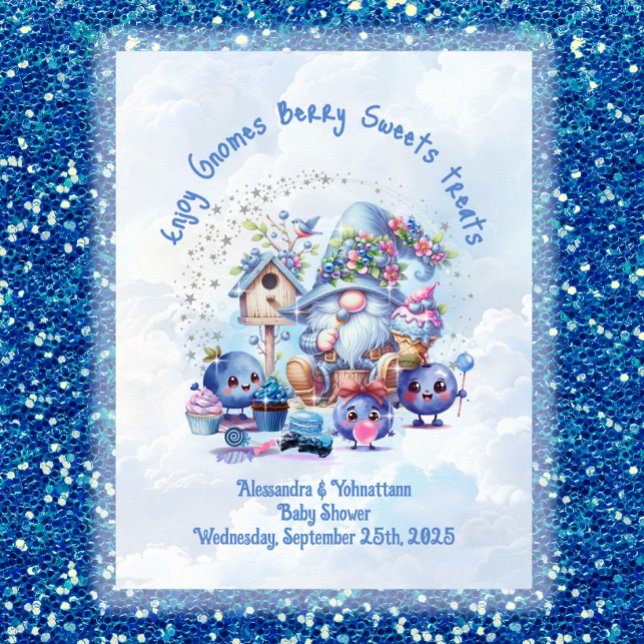 Poster Panneau Table Blueberry Gnome thème Baby shower (Créateur téléchargé)