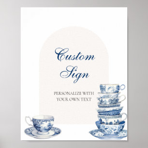 Poster Panneau Texte Personnalisé Blue Teups