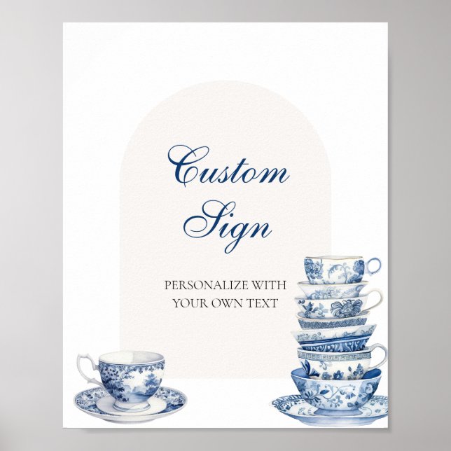 Poster Panneau Texte Personnalisé Blue Teups (Devant)
