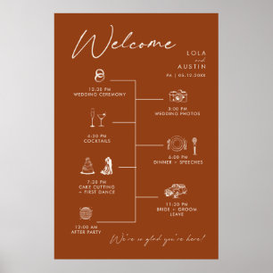 Poster Panneau Timeline Mariage simple pour le désert