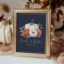 Panneau Un petit Baby shower Citrouille Cartes et