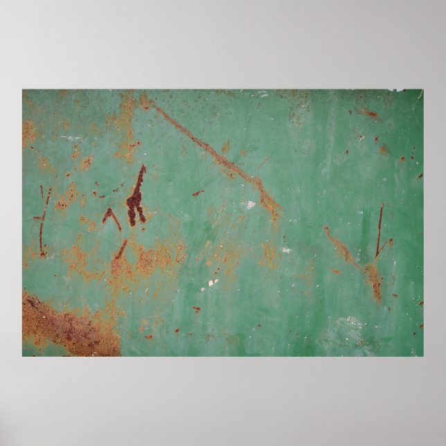 Poster Panneau urbain patiné en métal texturé rouillé t (Devant)
