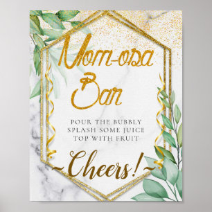 Poster Panneau vert Baby shower botanique Mimosa Bar