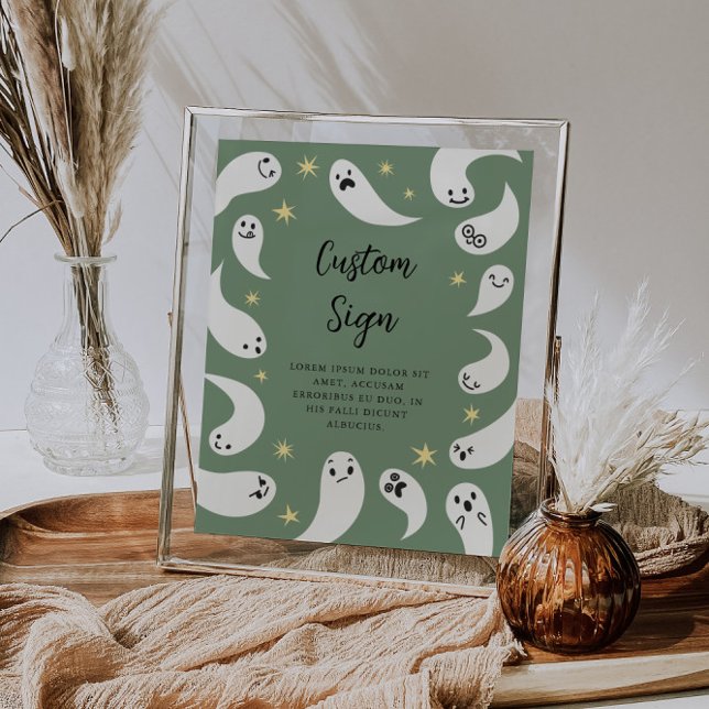 Poster Panneau vert personnalisé du Baby shower fantôme (Créateur téléchargé)