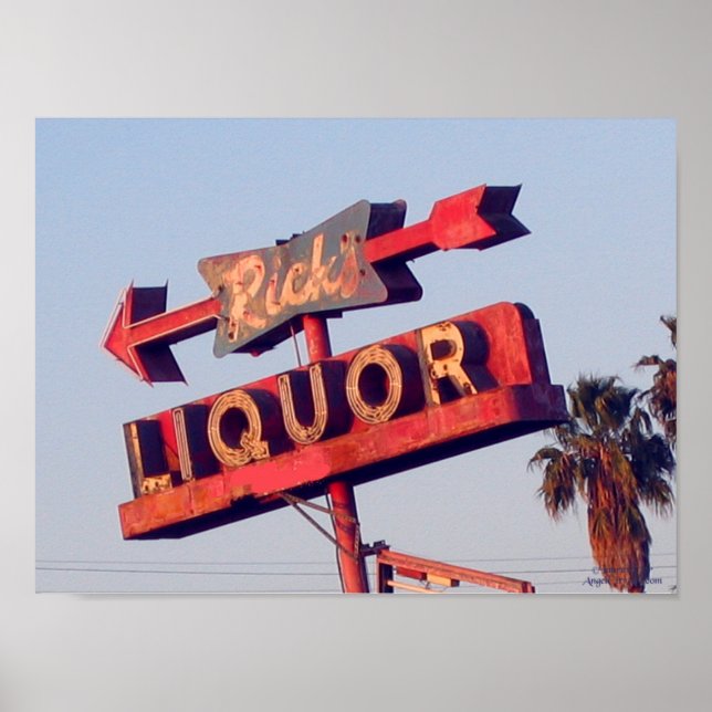 Poster Panneau vintage Ricks Liquor (Devant)