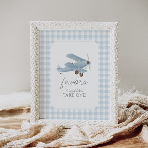 Poster Panneau Vintage voyage Baby shower d'avion Faveurs