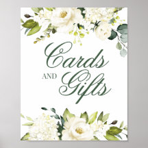 Panneau White Roses Cartes et Cadeaux