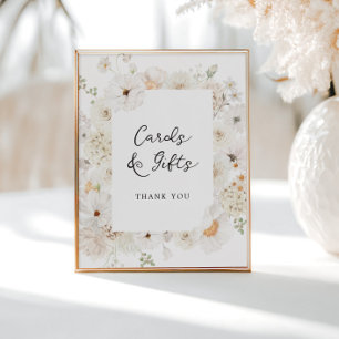 Poster Panneau Whitel Floral Cartes et Cadeaux
