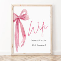 Panneau Wi-Fi Aquarelle moderne Clush Rose Bow