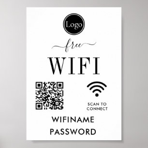 Poster Panneau WiFi décoratif Mariage personnalisé
