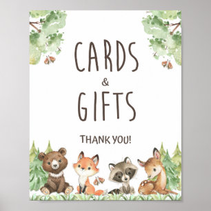 Poster Panneau Woodland Cartes & Cadeaux Douche ou Annive