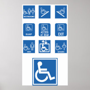 Poster Panneaux d'accessibilité en fauteuil roulant