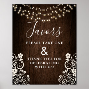 Poster Panneaux de Mariage en bois rustique Budget