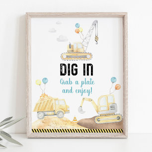 Poster Panneaux de nourriture d'anniversaire pour camions