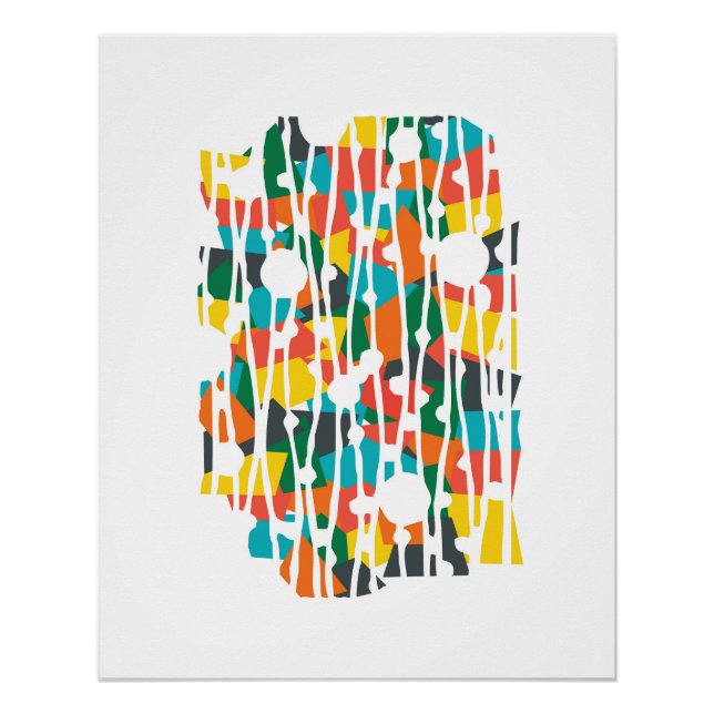 Poster Panneaux dynamiques : Géométrie tropicale (Devant)