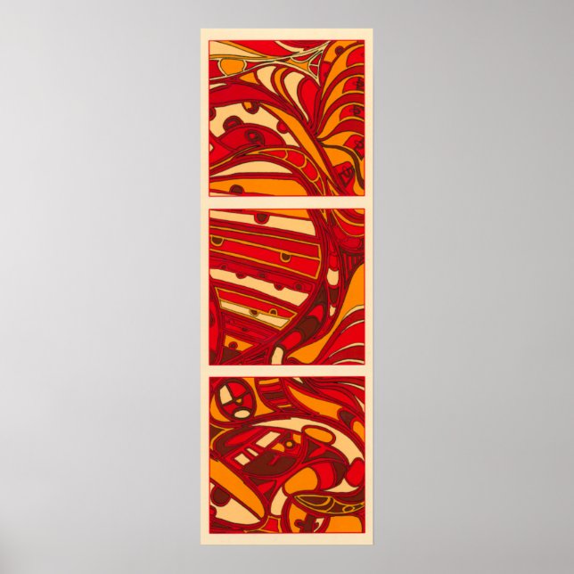 Poster Panneaux orange Abstraits (Devant)