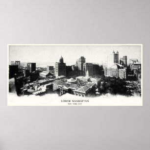 Poster Panorama 1898 de New York