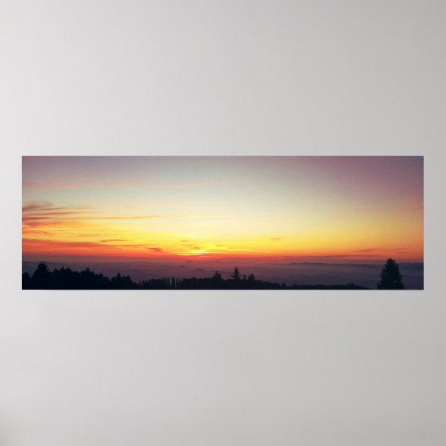 Poster Panorama coucher de soleil (Devant)