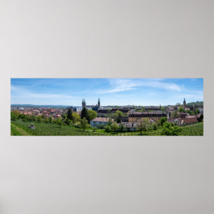 Poster Panorama de la vieille ville historique de Bamberg