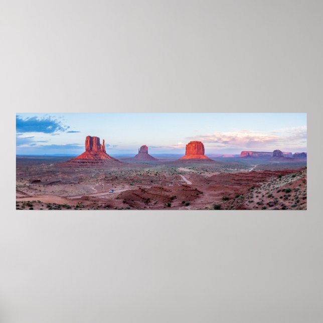 Poster Panorama de Sunset de la vallée du Monument (Devant)