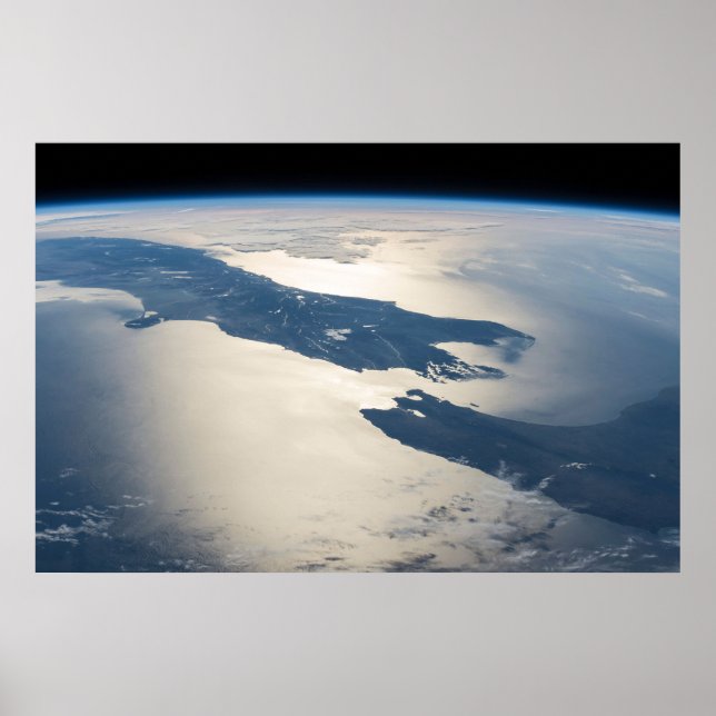 Poster Panorama depuis l'espace Highlights Cook Strait (Devant)
