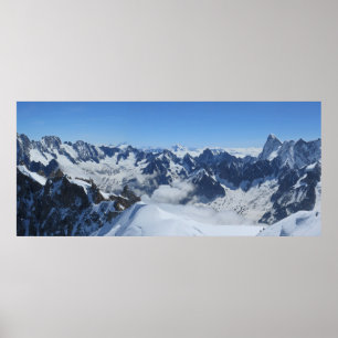 Poster Panorama des Alpes françaises Chamonix