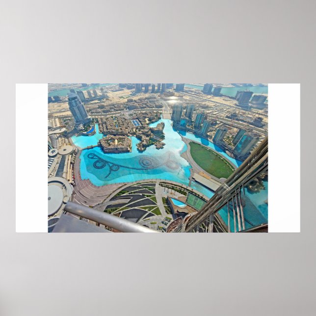 Poster Panorama du parc Khalifa sur le Burj Khalifa (Devant)
