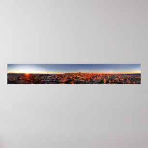 Poster Panorama sur le coucher du soleil du mont Whitney 