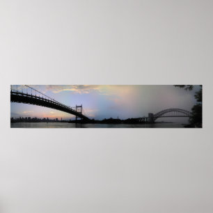 Poster Panorama sur les ponts de Triborough et de Hell Ga