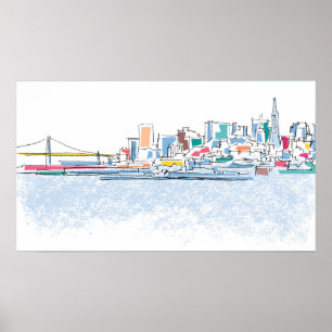 Poster Panoramic San Franciso, CA