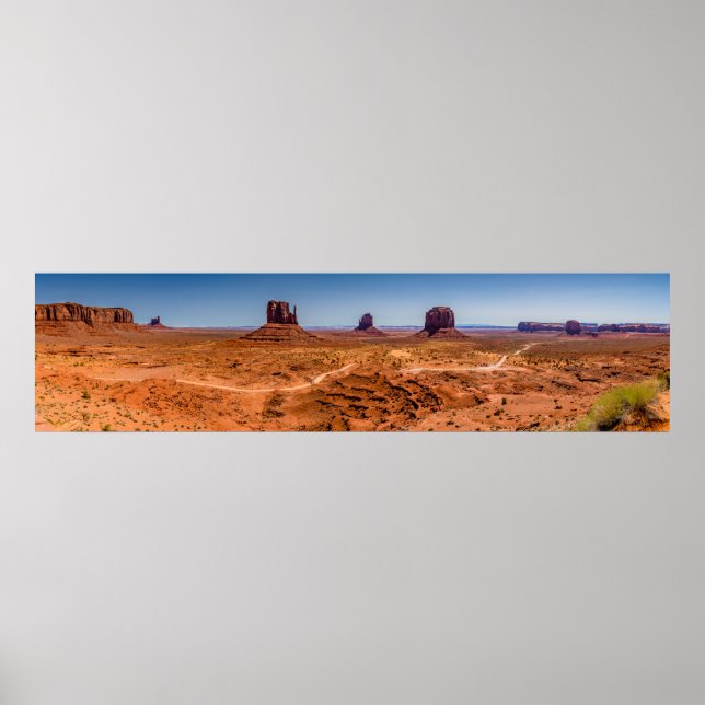 Poster panoramique Monument Valley Desert (Devant)